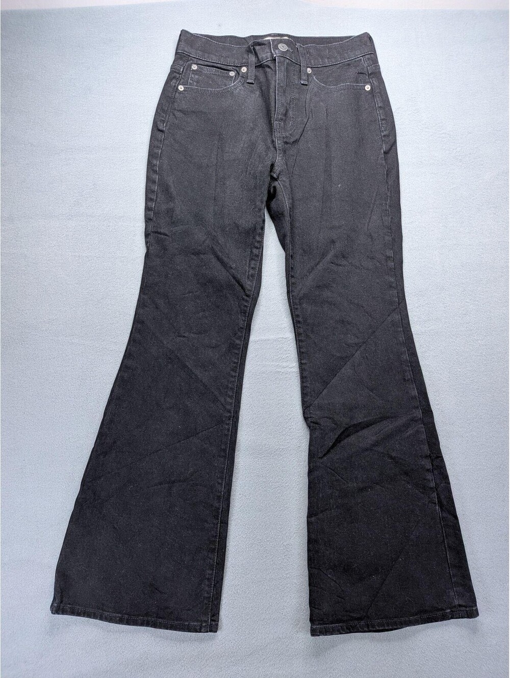 Madewell Perfect Vintage Flare Jeans Womens Petite 25P Black Charcoal Denim